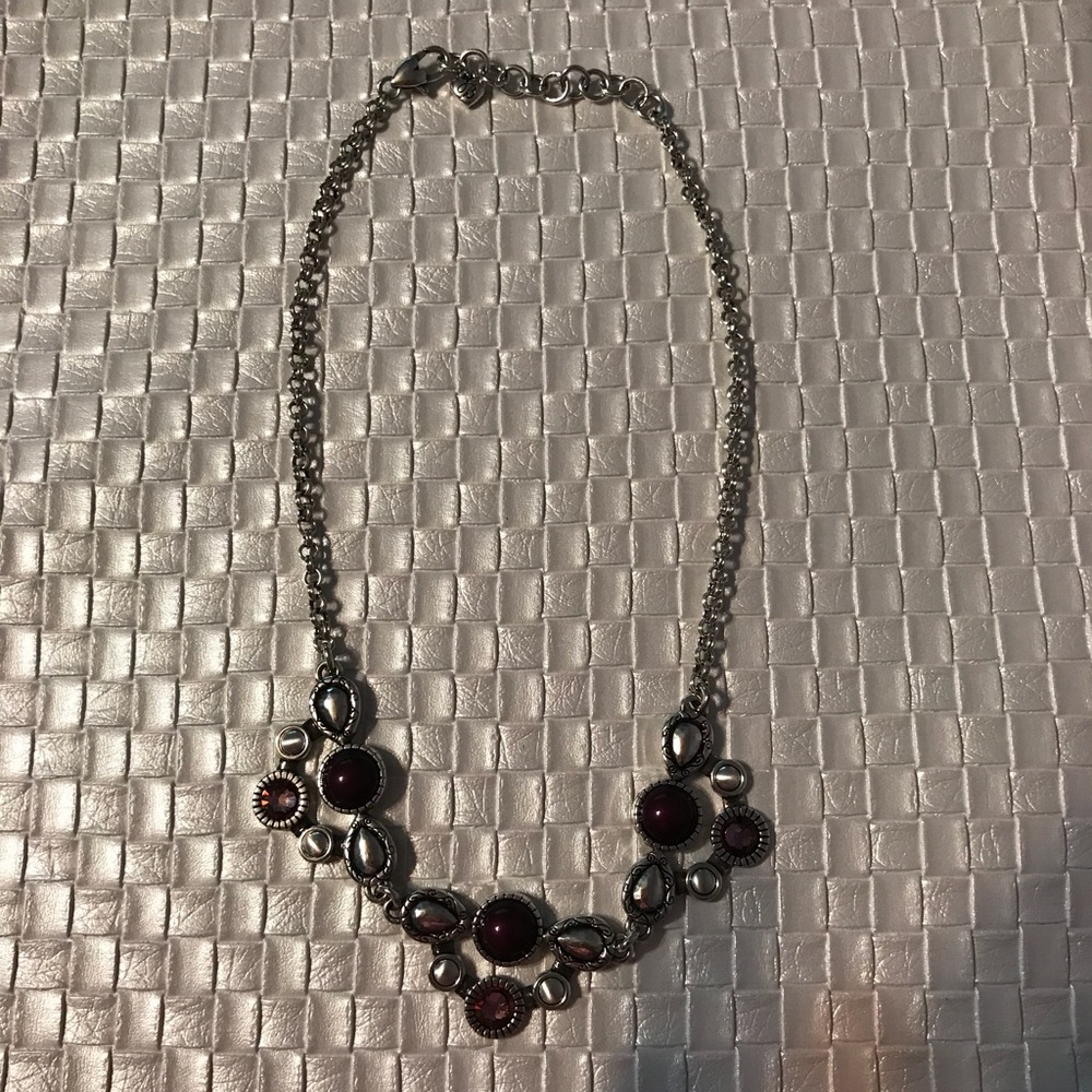 Silver and purple necklace